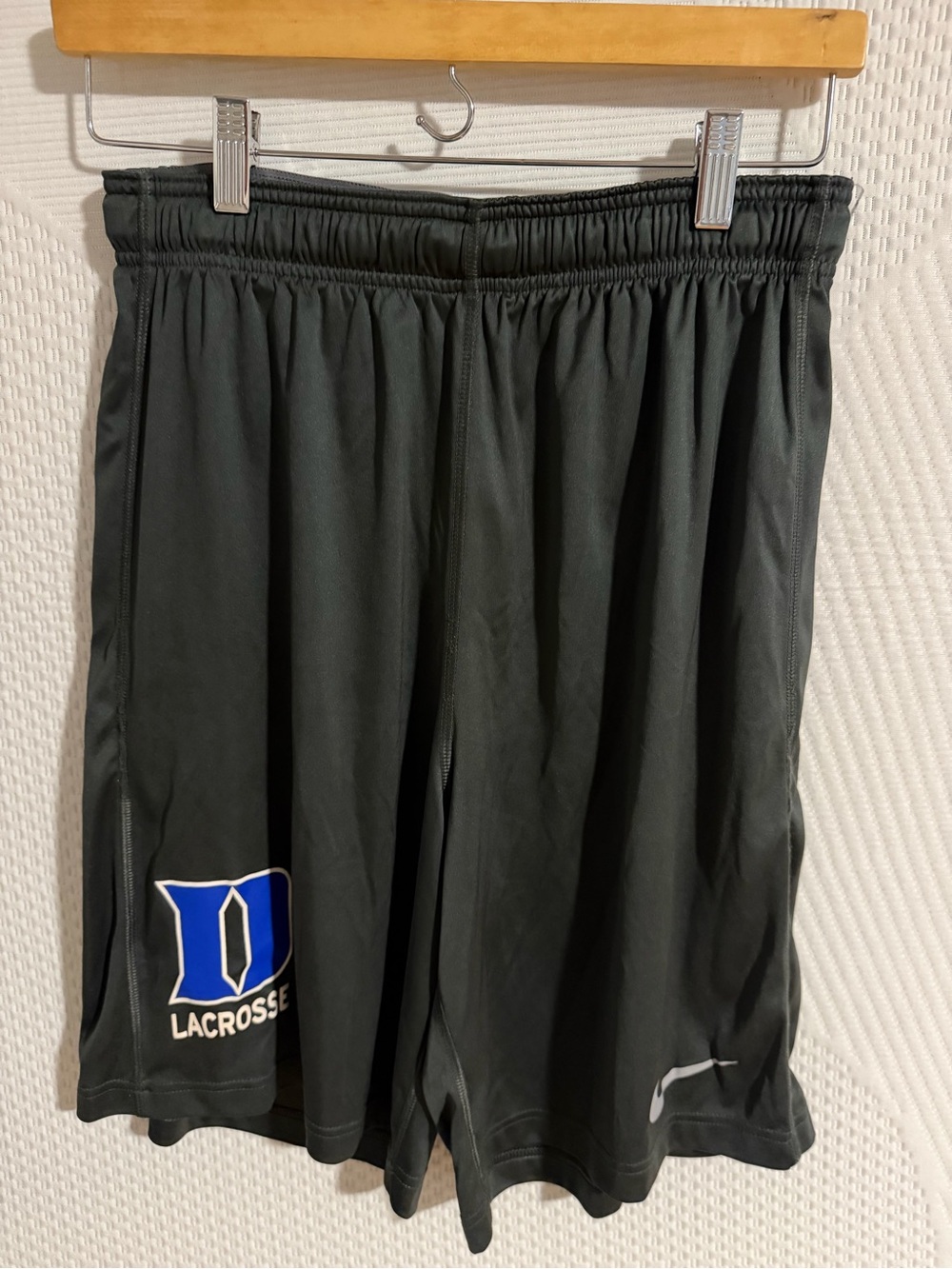 Nike Men’s Black Athletic Lacrosse Shorts with Blue Team Logo